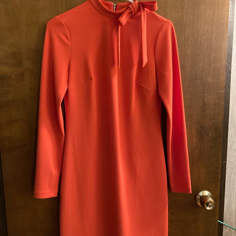 Calvin Klein neck tie long sleeved shift dress